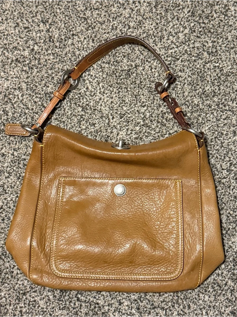 Coach Leather Hobo Bag in Tan/Cognac